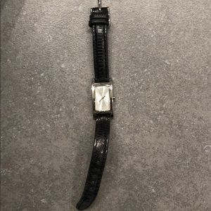 Silver Guess Watch with Black Band